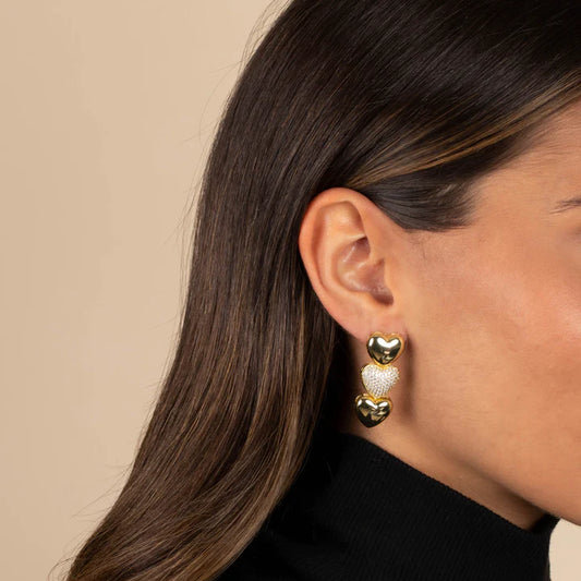 Heart Drop Stud Earring