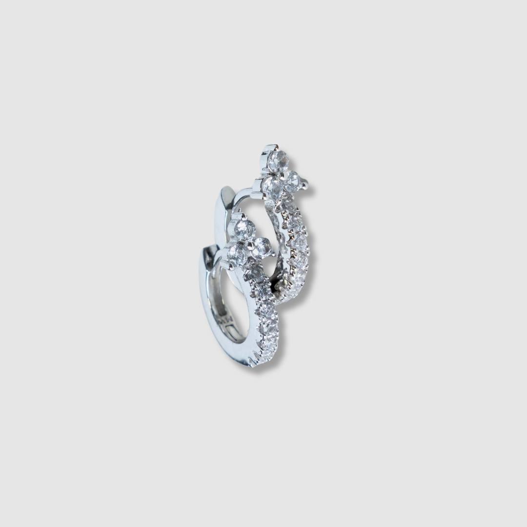 Sparkle Trinity Pavé Huggie
