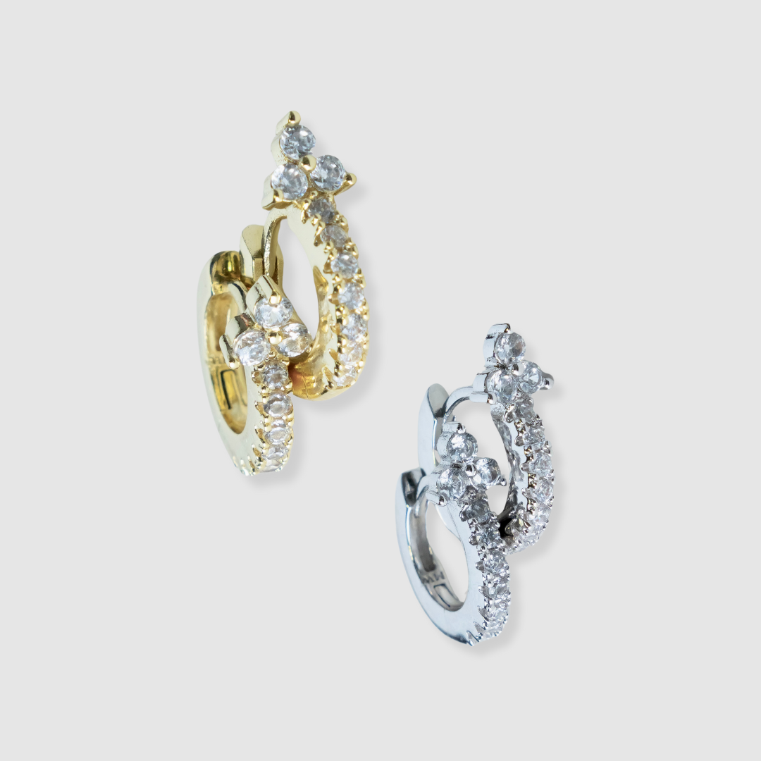 Sparkle Trinity Pavé Huggie
