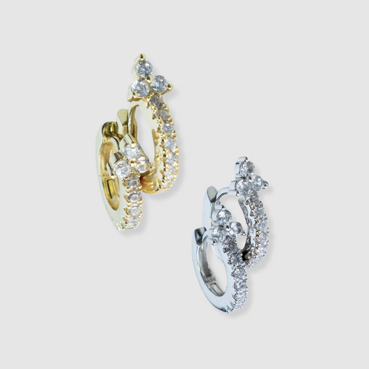 Sparkle Trinity Pavé Huggie