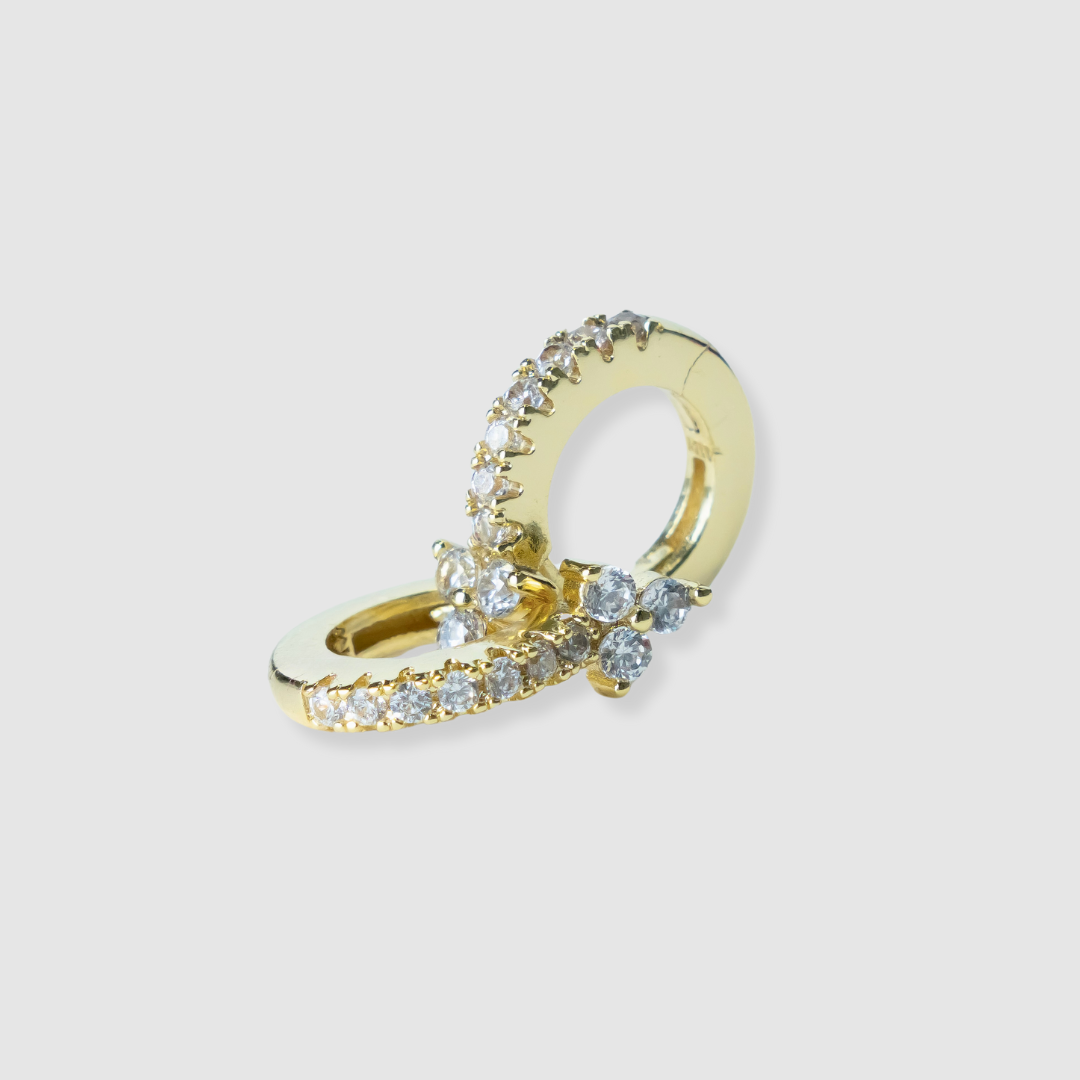 Sparkle Trinity Pavé Huggie