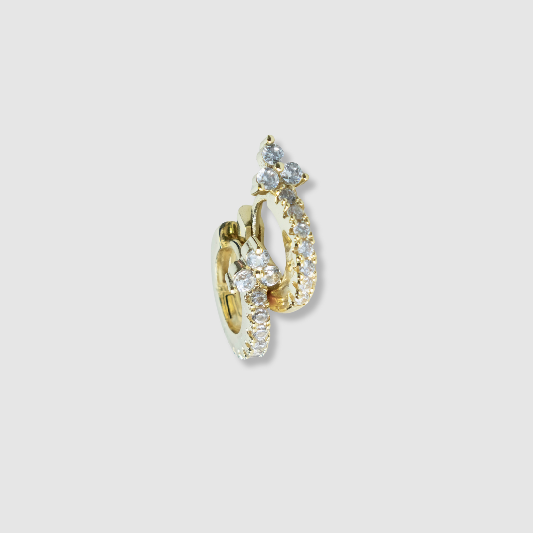 Sparkle Trinity Pavé Huggie