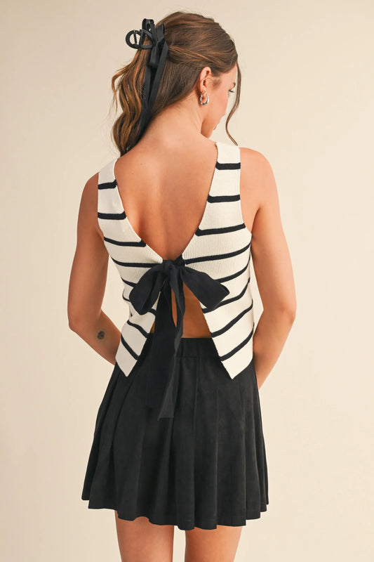 Striped Bow Top