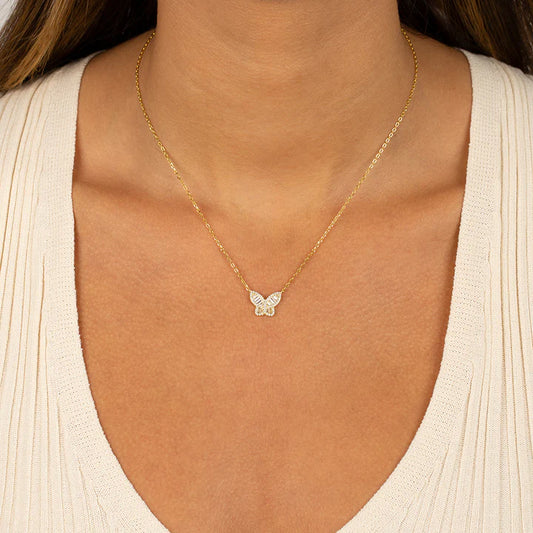 Baguette Butterfly Necklace