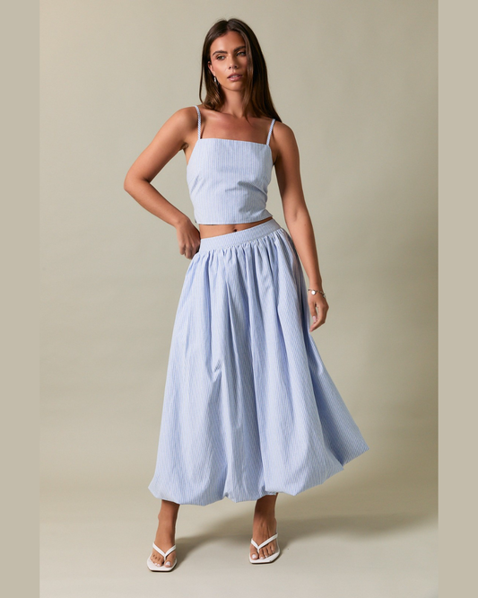 Tie Back Top and Midi Skirt Set