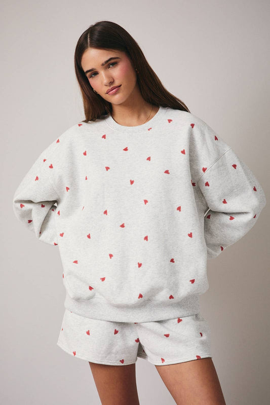 HEART PRINT SWEATSHIRT
