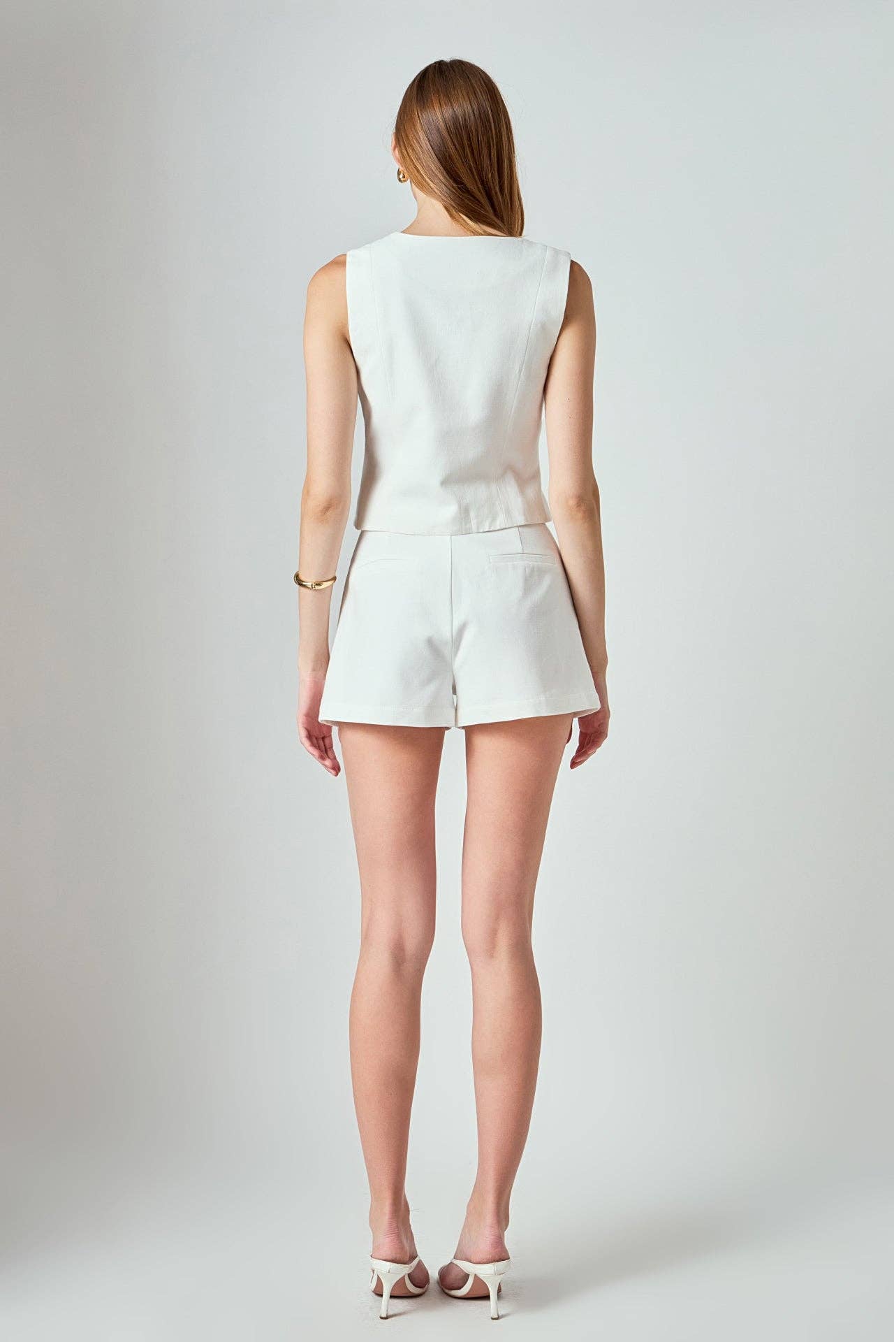 Linen Pintucked Shorts
