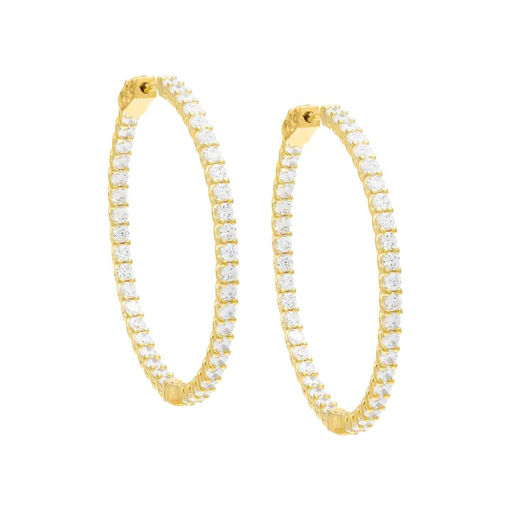 Thin Bezel Hoop Earring