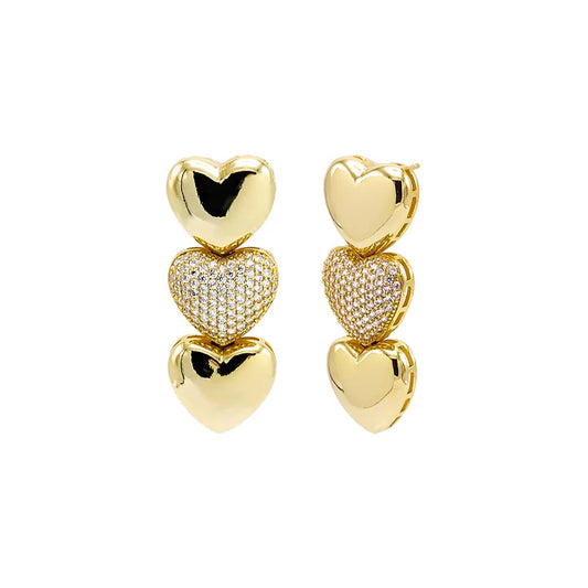 Heart Drop Stud Earring