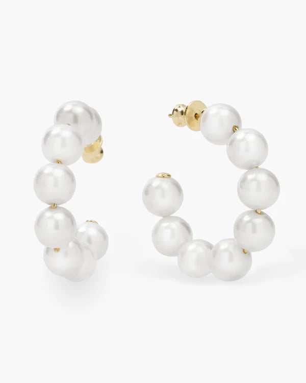 Life's A Ball Pearl Hoops
