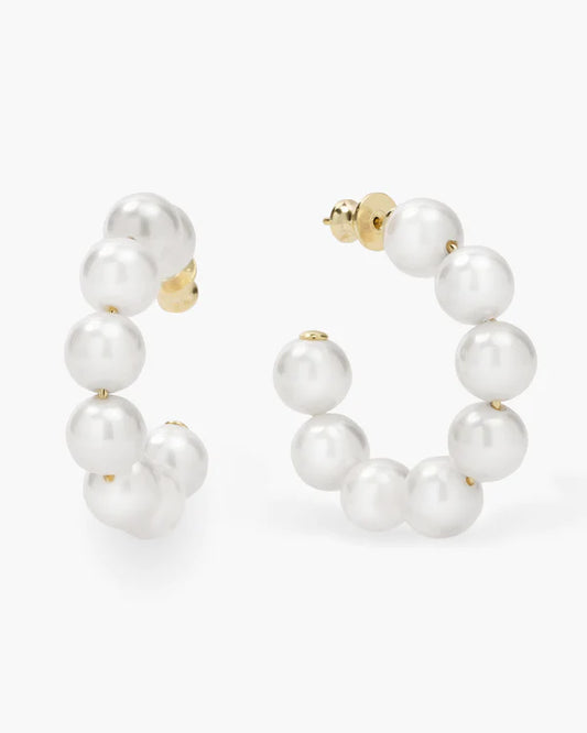 Life's A Ball Pearl Hoops