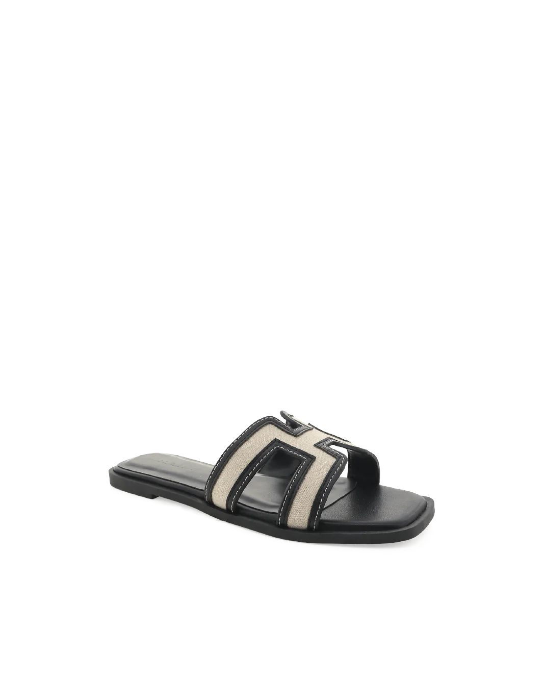Gordy Sandal - Wheat Linen Black