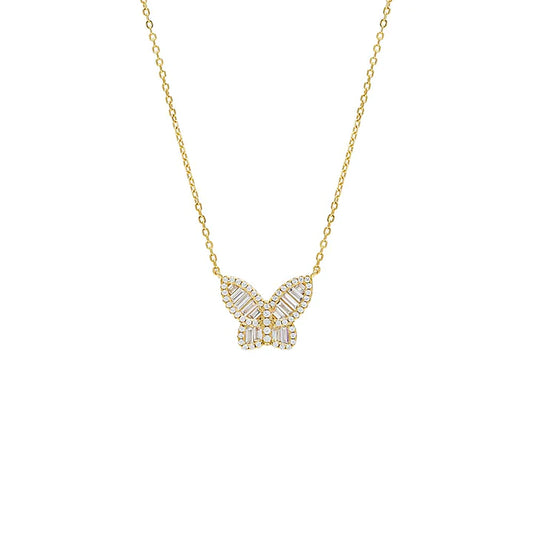 Baguette Butterfly Necklace