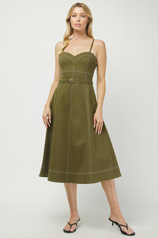 Twill Midi Dress