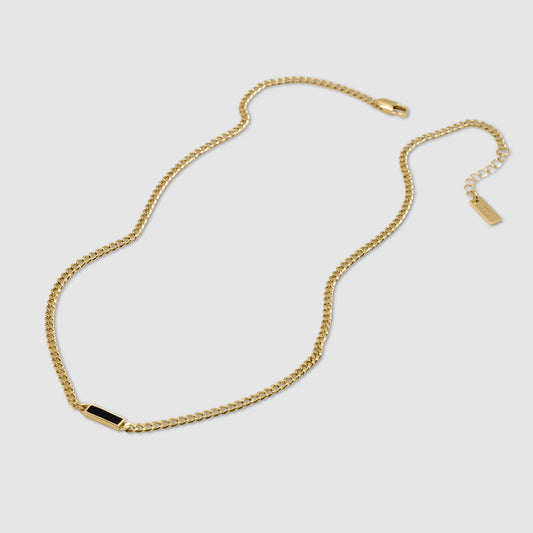 Black Onyx Bar Necklace