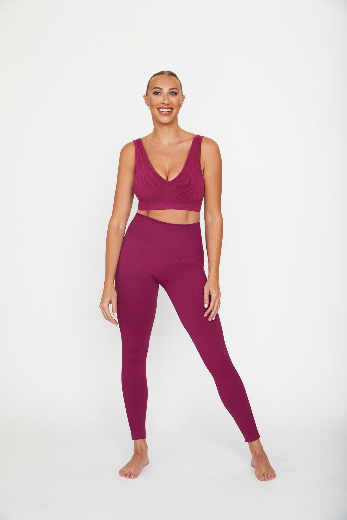 CREAM X MW Seamless Legging in Plum