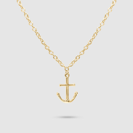 Golden Anchor Charm Necklace