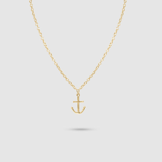 Golden Anchor Charm Necklace