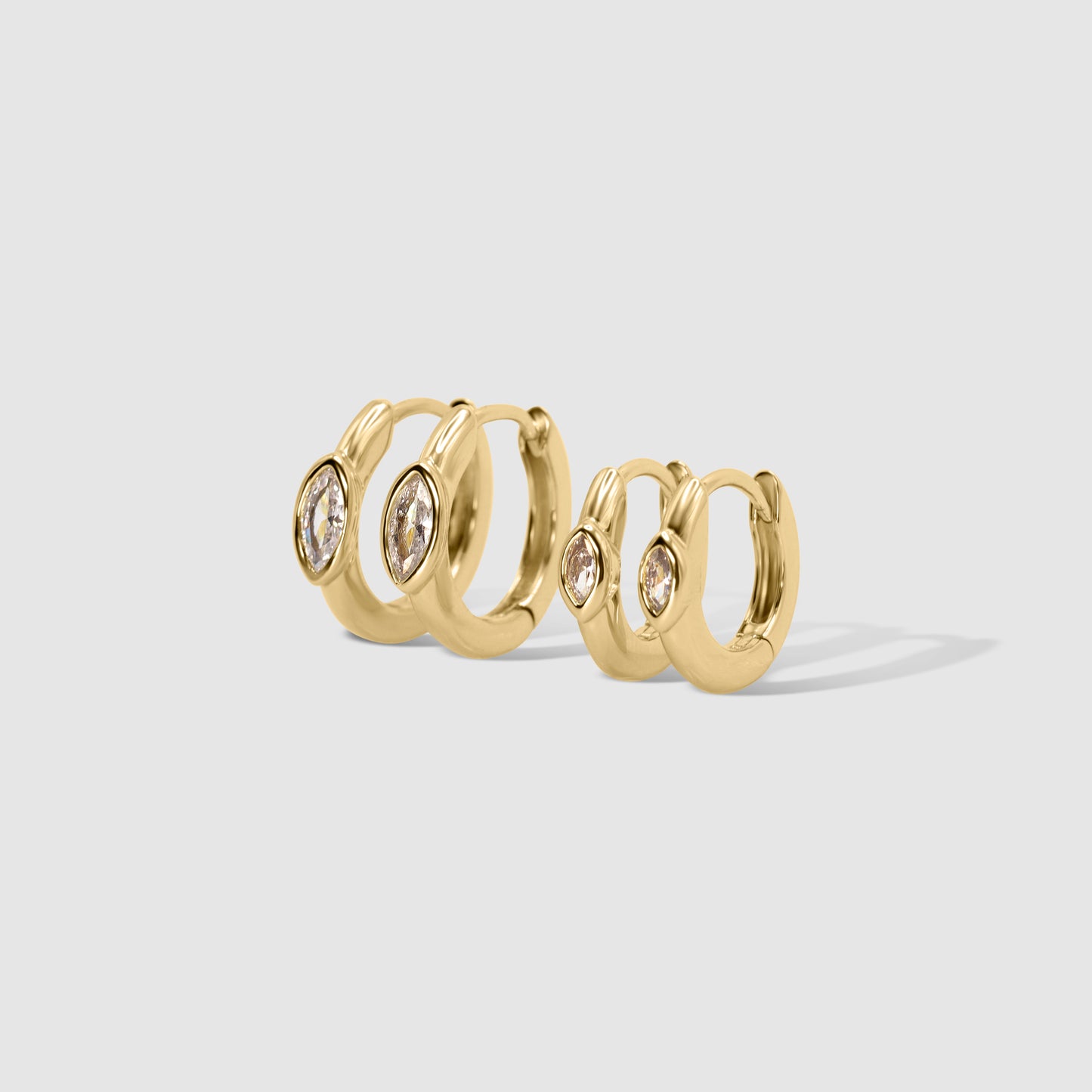 Bezeled Marquise Huggies