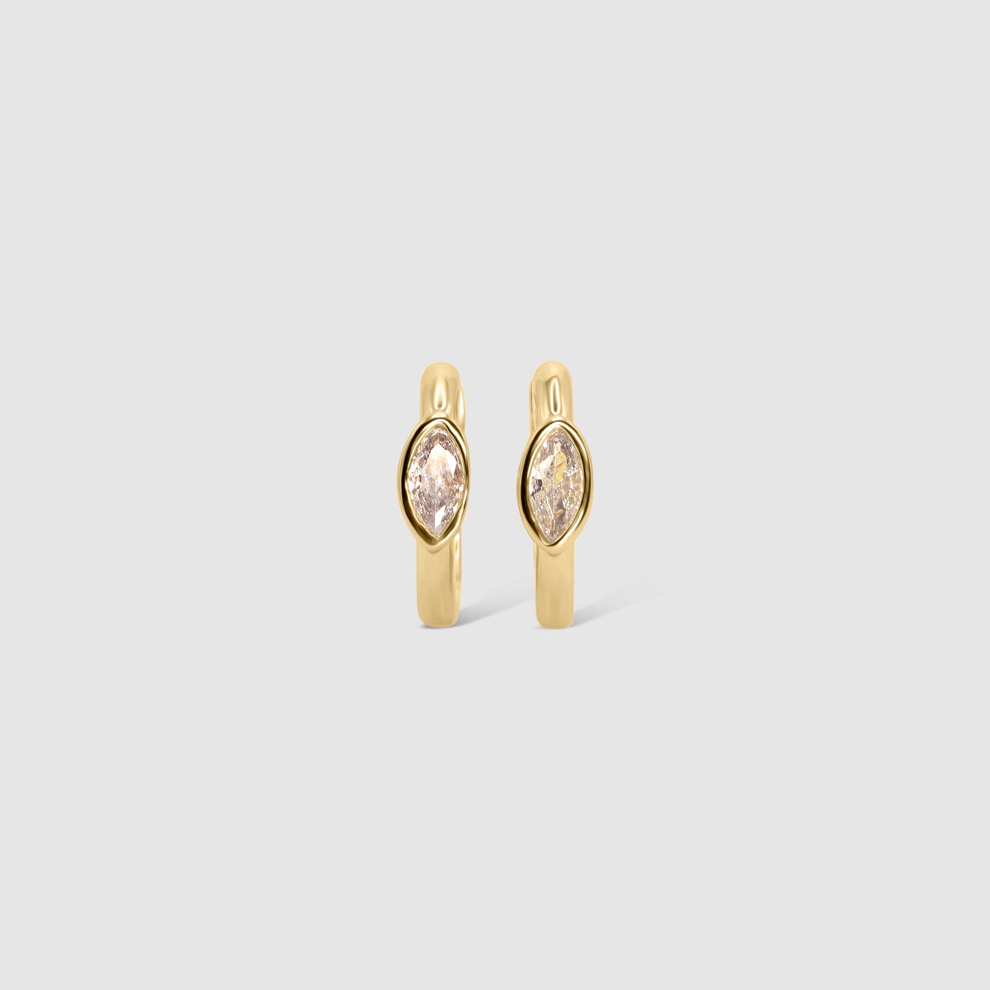 Bezeled Marquise Huggies