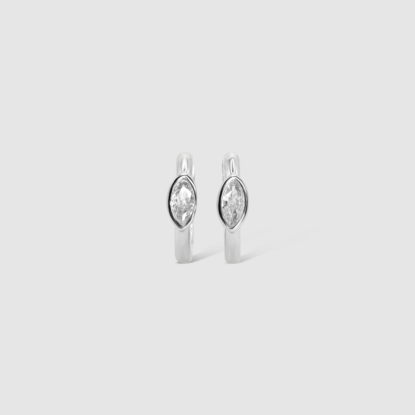 Bezeled Marquise Huggies