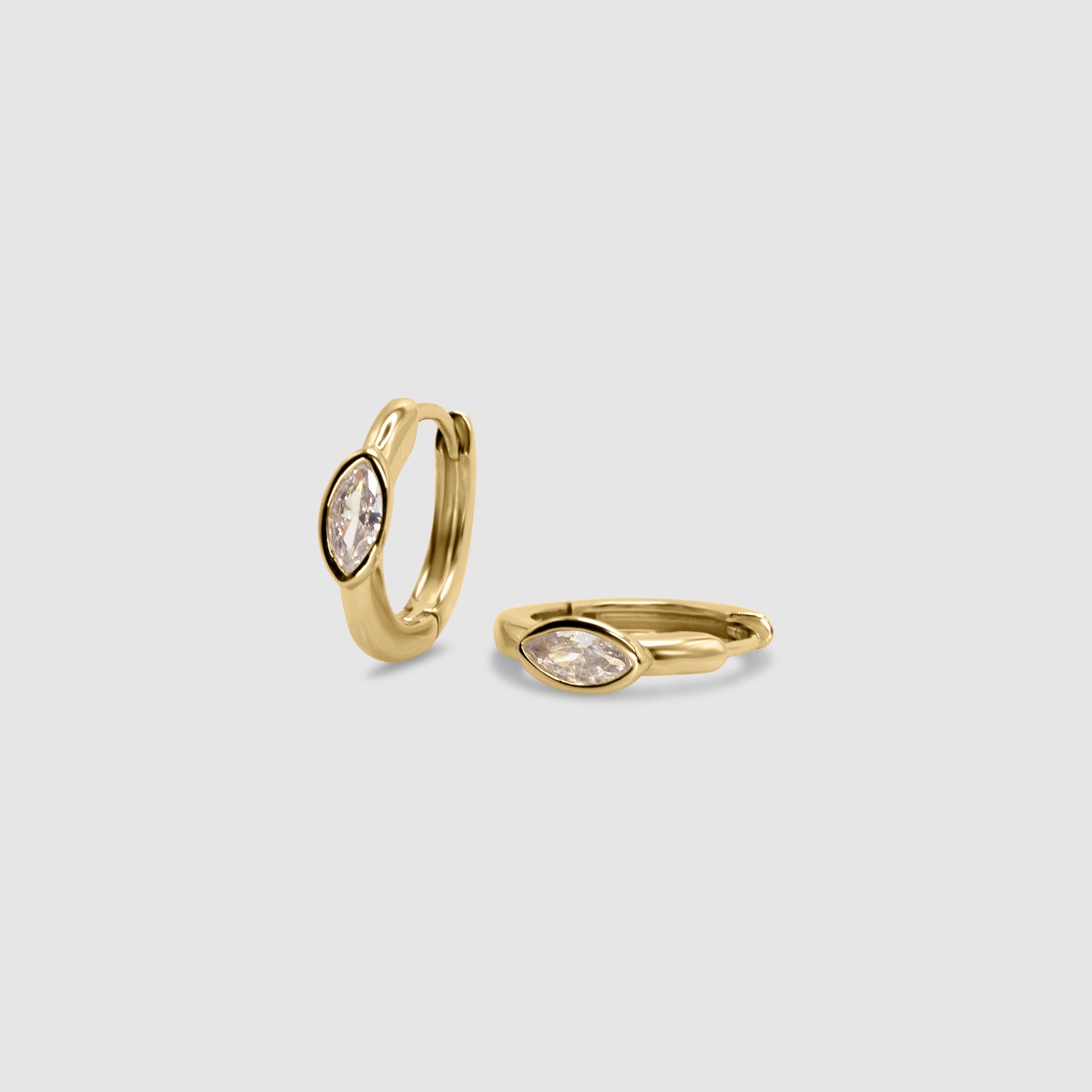 Bezeled Marquise Huggies