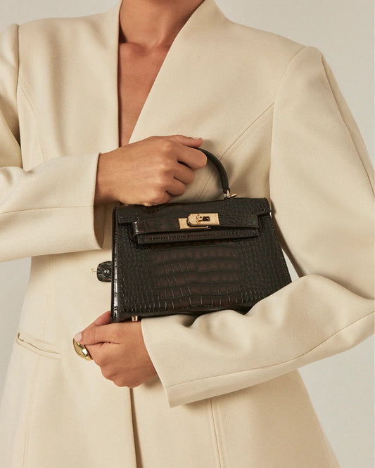 Dark Brown Croc Bag