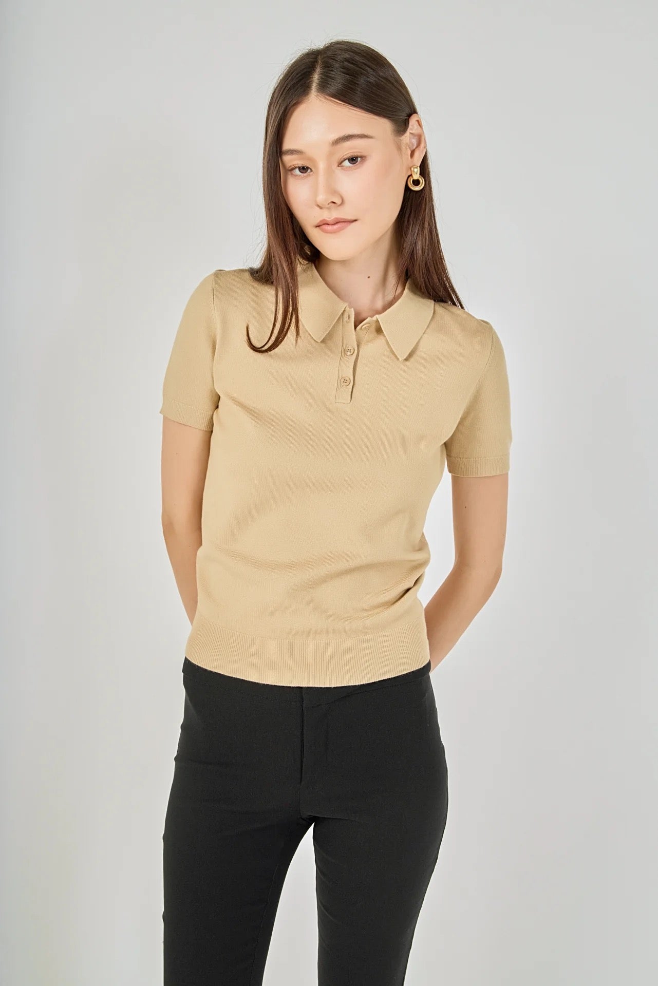Short Sleeve Polo Sweater
