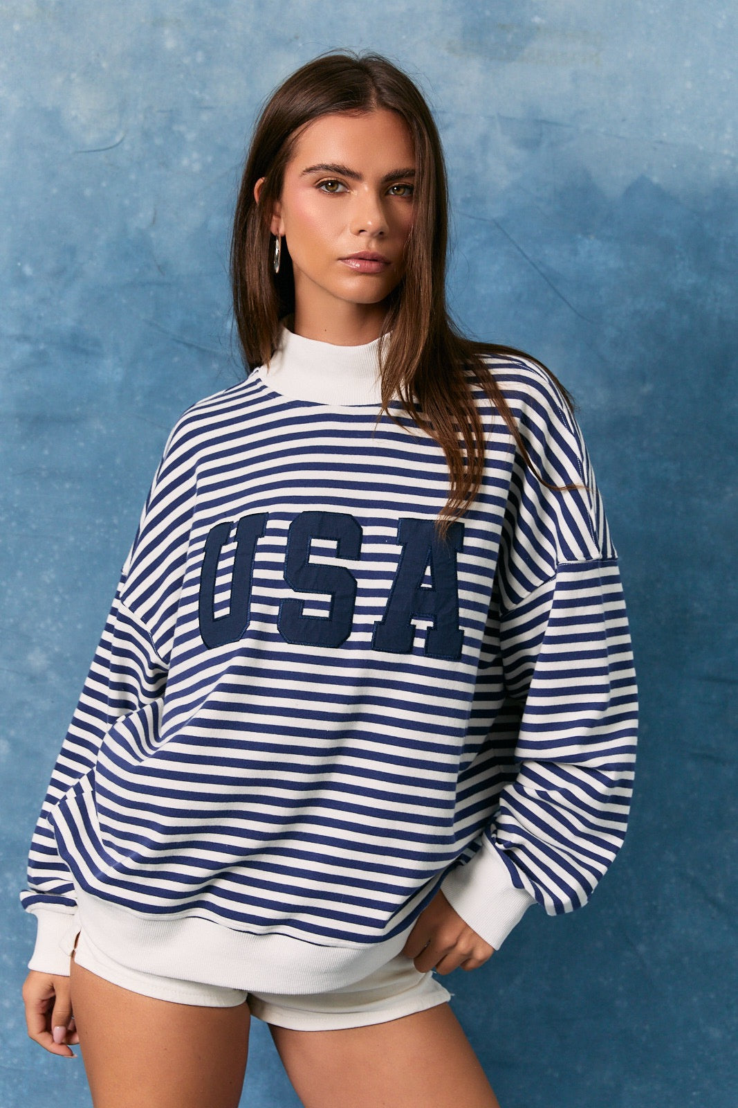 USA Mock Neck Sweater