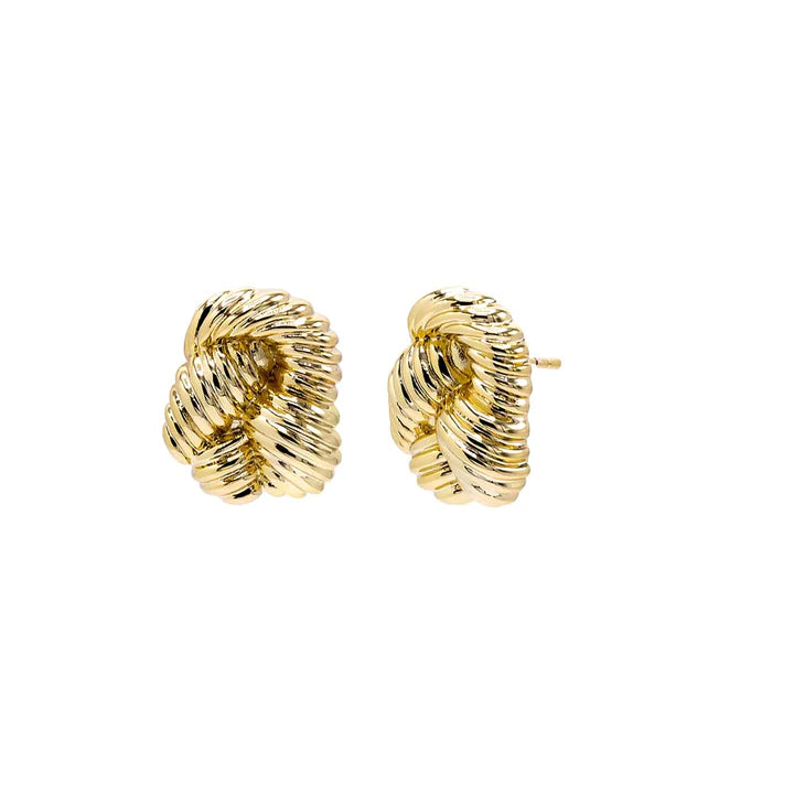 Multi Ridged Gold Studs