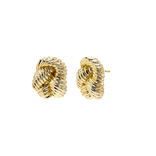 Multi Ridged Gold Studs