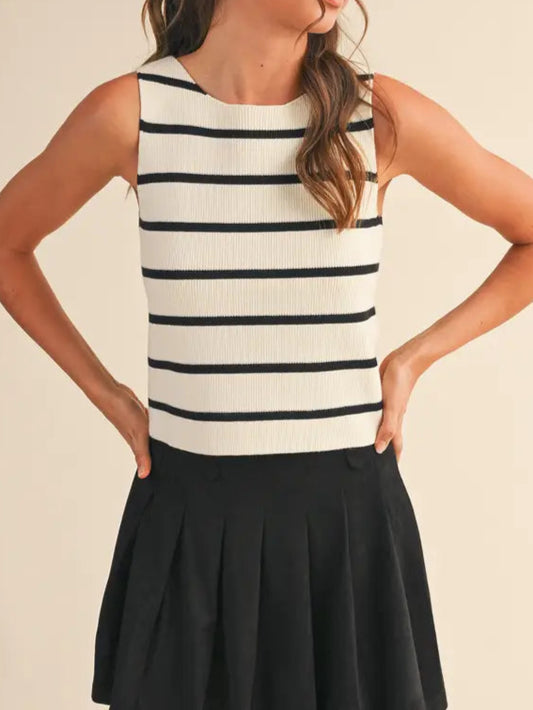 Striped Bow Top