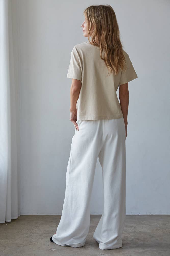 Tan Cotton Crew Neck