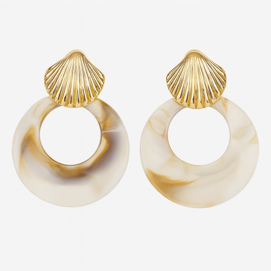 Marble Shell Earrings