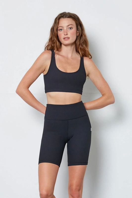 Scarlett Ribbed Sports Bra Black