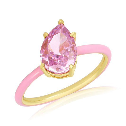 Dancing Countess Enamel Gemstone Ring