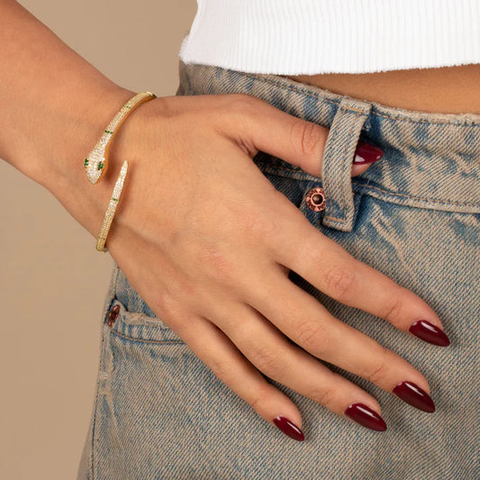 Paved Colored Snake Bangle