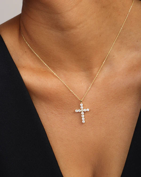 "Oh She Fancy" Small Cross Pendant, Necklace