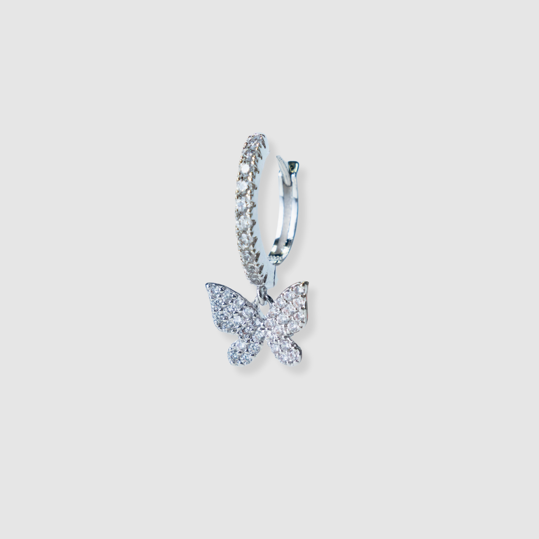 Sparkle Butterfly Pavé Huggie