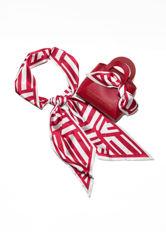 Red/White Geo Scarf