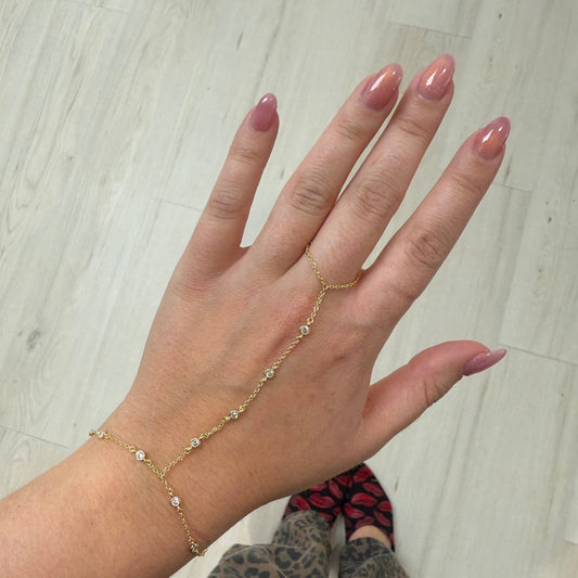 Hand Chain Bezel Bracelet