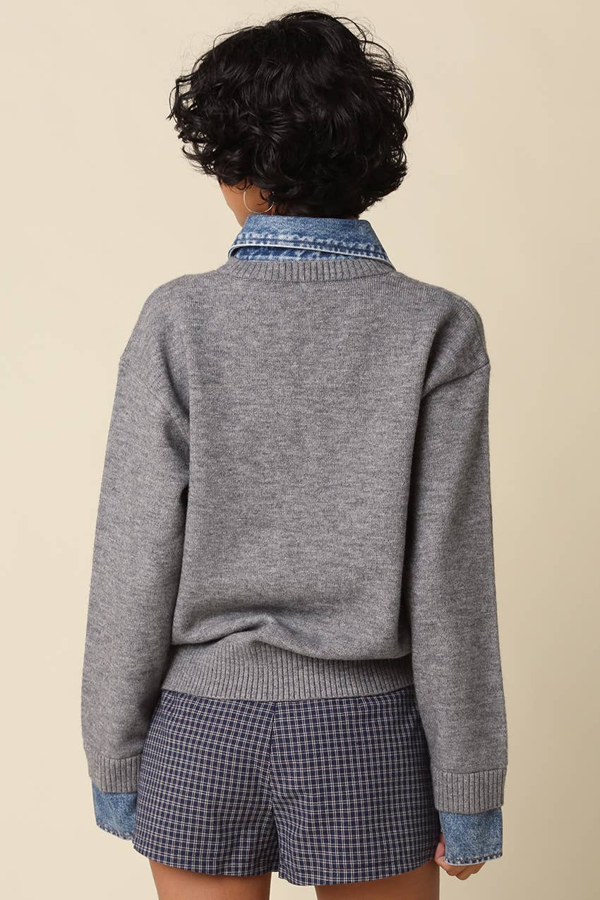 Denim Contrast Knit