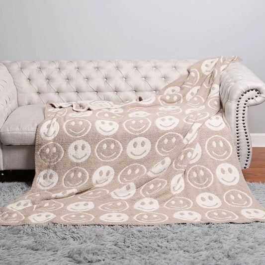 Happy Face Patterned Throw