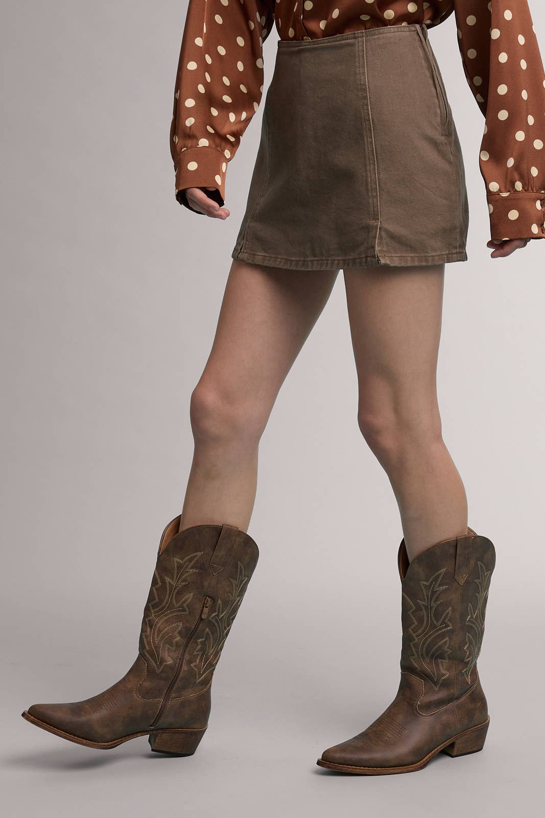 Chocolate Denim Mini Skirt