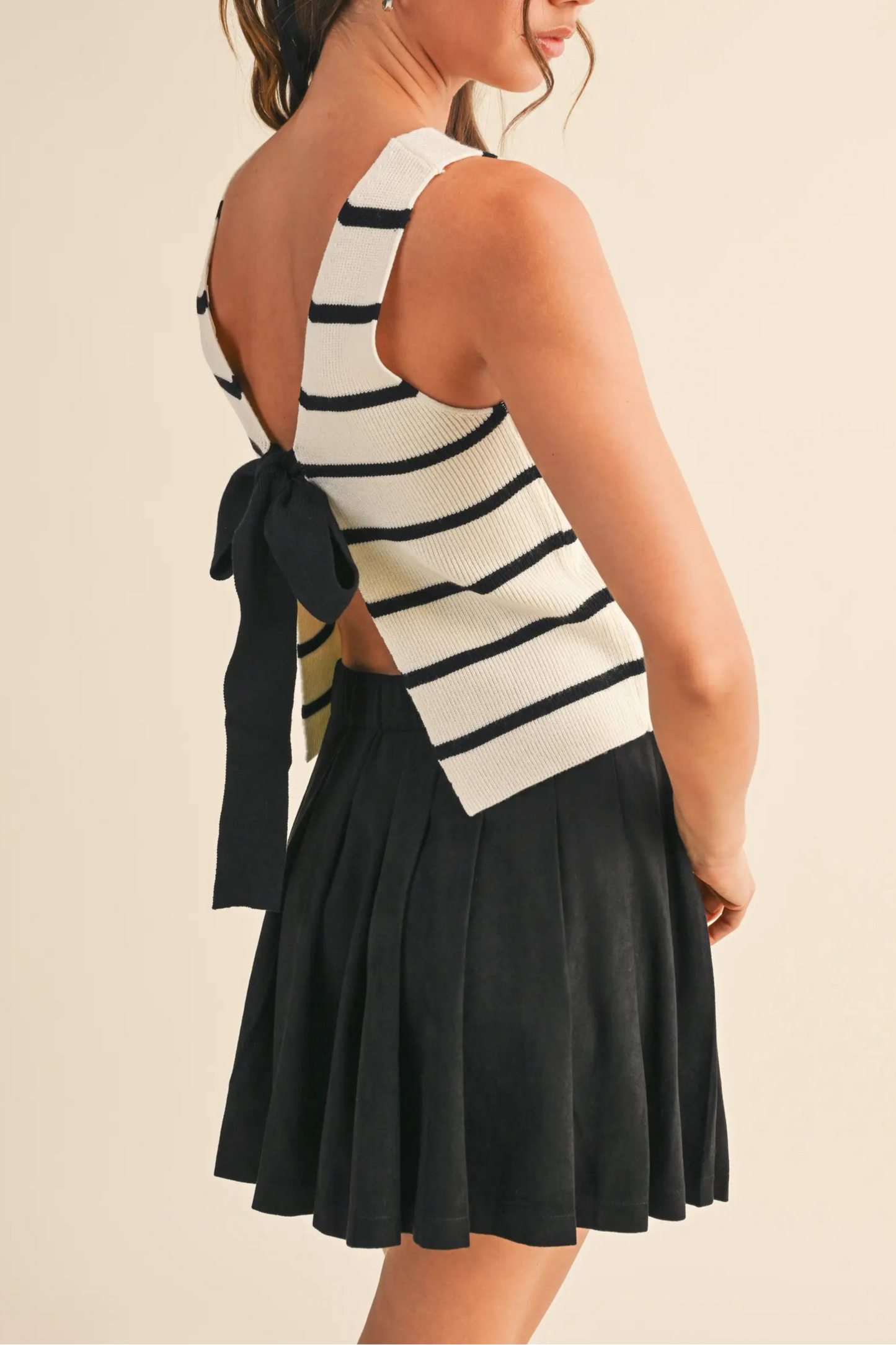 Striped Bow Top