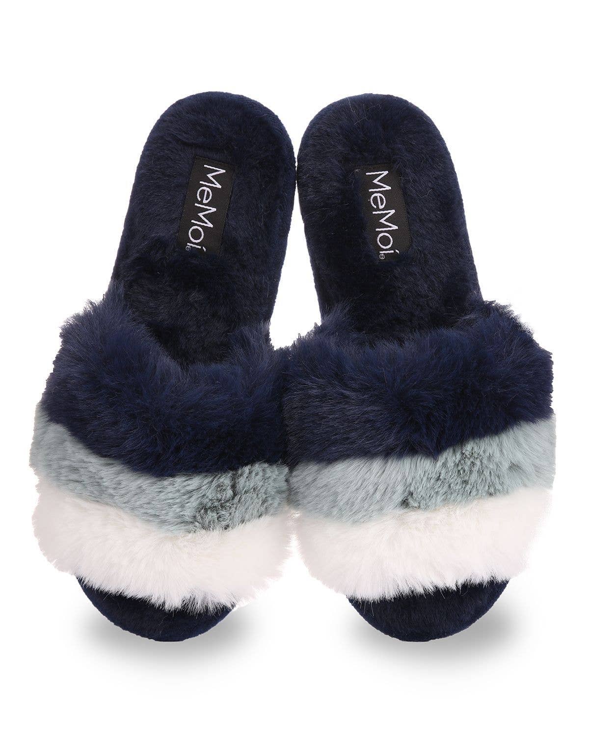 Navy Stripe Slippers