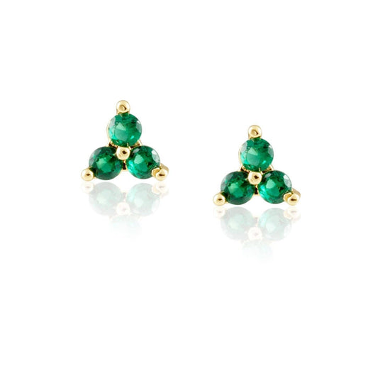 Trinity Emerald Studs