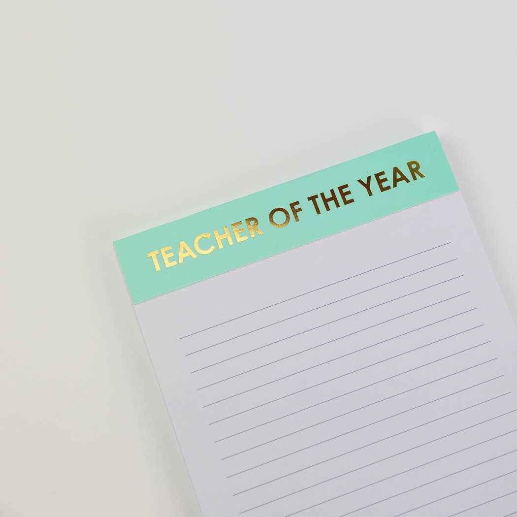 Teacher of the year notepad