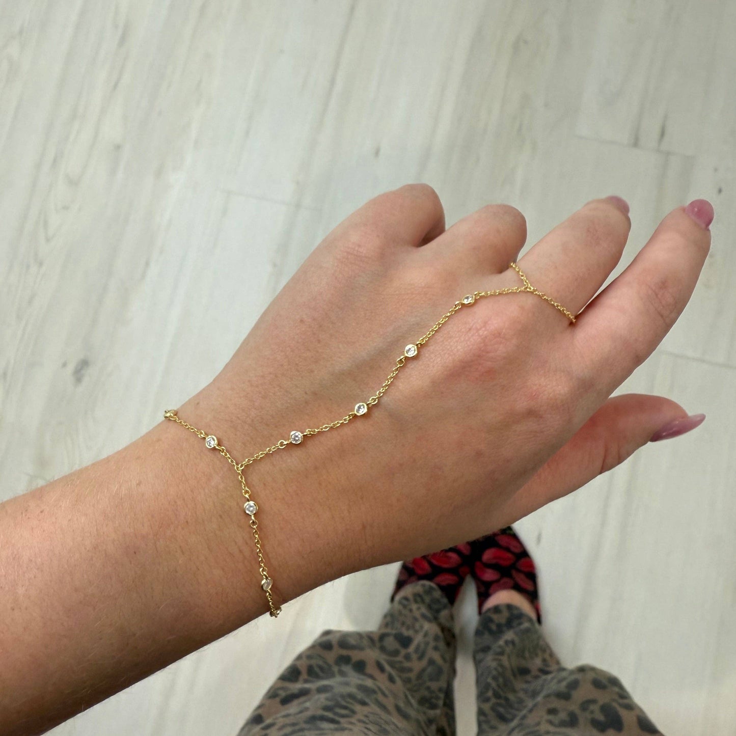Hand Chain Bezel Bracelet