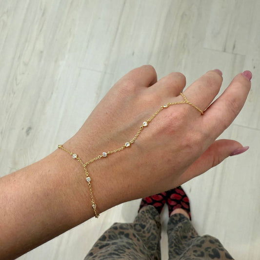 Hand Chain Bezel Bracelet